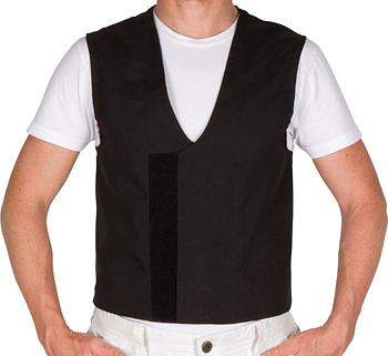 Velcro closure at the front of the vest, which allows tightening the waist as you lose weight